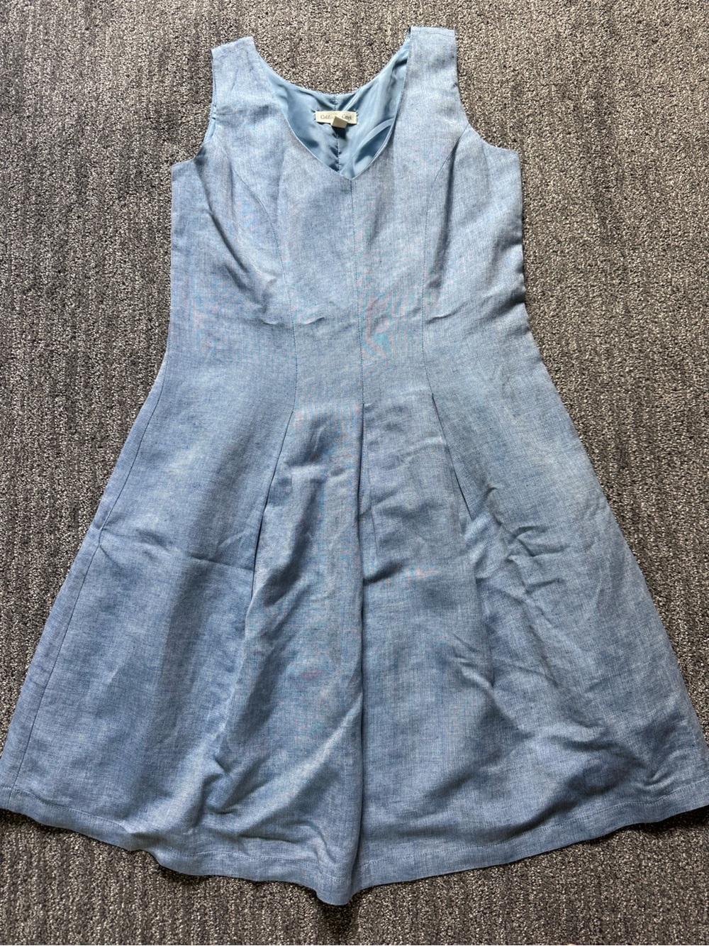 Coldwater Creek Powder Blue Sleeveless Dress Linen Blend Women’s 10 Petite